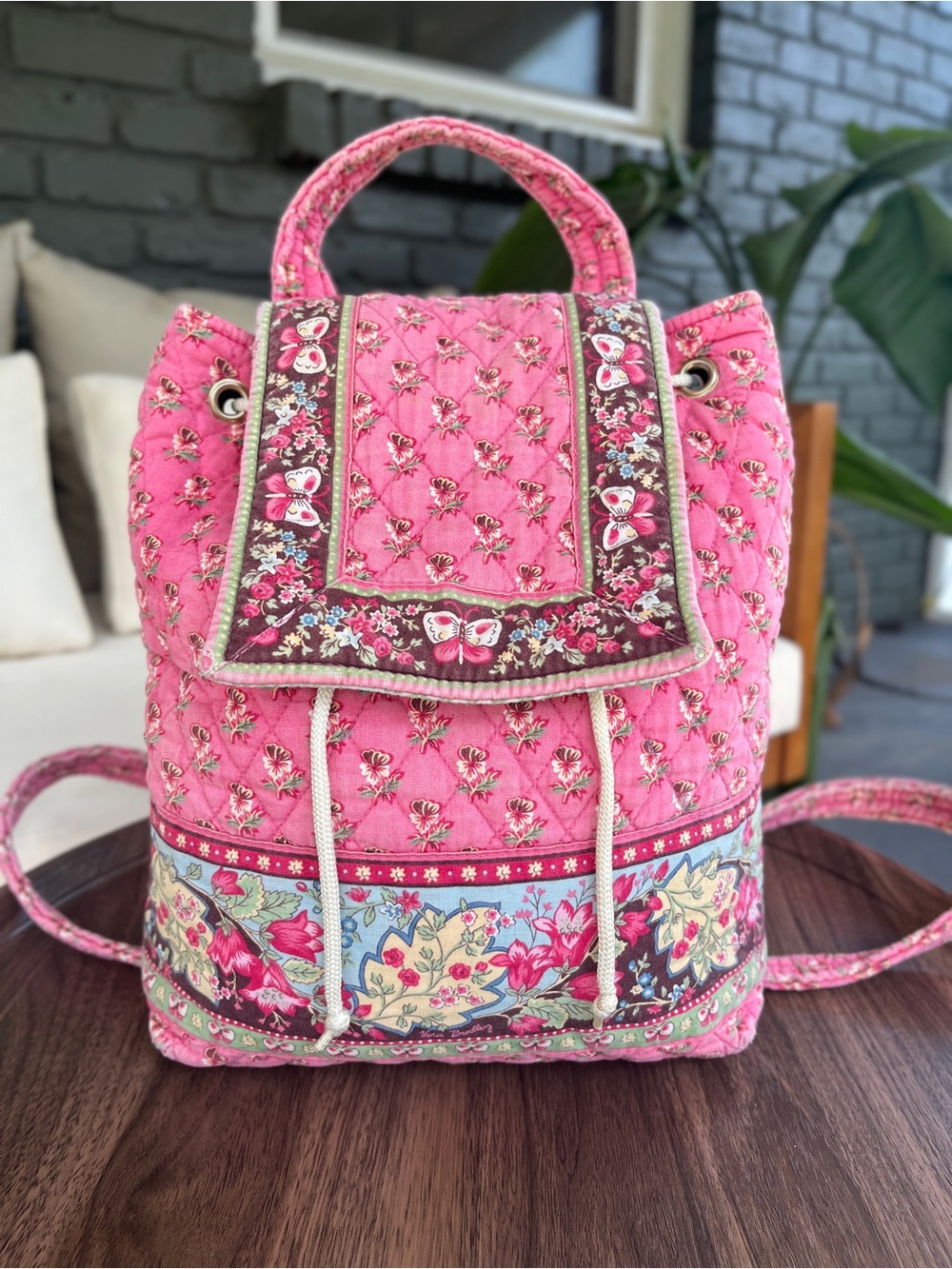 Vera Bradley Pink Pansy Backpack